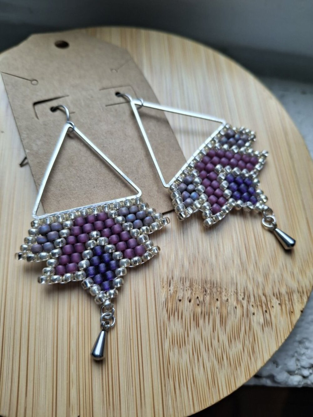 Hand Beaded Lotus Earrings